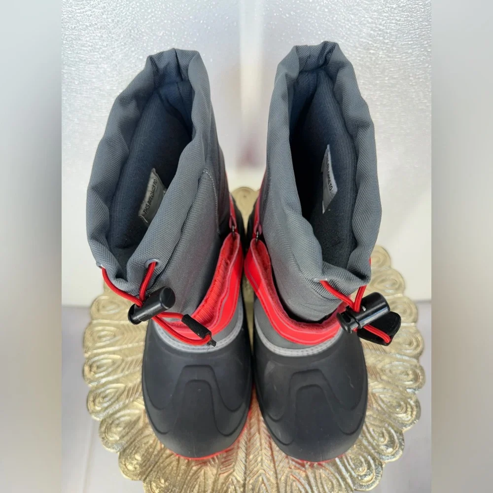 Denali Kids Snow Boots – Gray & Red – Size 4 - Picture 5 of 16